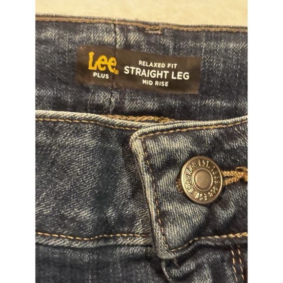 New Lee Jeans Women's 30W Petite Straight Leg Relaxed Fit Blue New With Tags - Picture 4 of 12